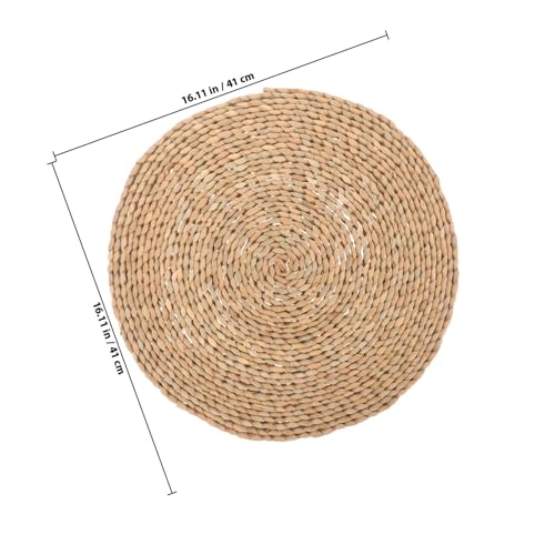 Woven Meditation Floor Cushion 40x40cm Handmade Zabuton Seat Pad Natural Straw Mat for Yoga, Zen Sitting, Bedroom, and Home Decor