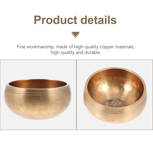 Meditation Bowl Set Lightweight Portable Golden Singing Sound Holder with Stick and Gasket for Yoga Relaxation Stress Relief and Chakra Healing Therapy