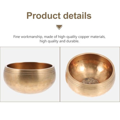 Meditation Bowl Set Lightweight Portable Golden Singing Sound Holder with Stick and Gasket for Yoga Relaxation Stress Relief and Chakra Healing Therapy