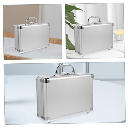 Portable Hard Case Aluminum Tool Storage Case Men's Metal Briefcase for Outdoor
