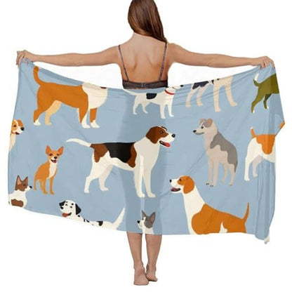 Fashion Travel Swimwear Bikini Wrap All Seasons Chiffon Scarf Beach Yarn Shawl - color: Color982
