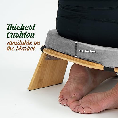 MONK & LLAMA Meditation Bench - color: Grey, style: Cushioned