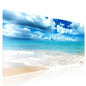 Wknoon. Extra Large Gaming & Office Mouse Pad (31.5" x 11.8") with Durable Stitched Edges – Tranquil Coastal Beach Scene with Clear Blue Waters and Puffy Clouds, Anti-Slip Base Extended XXL Desk Mat - color: Clear Blue Beach Scene