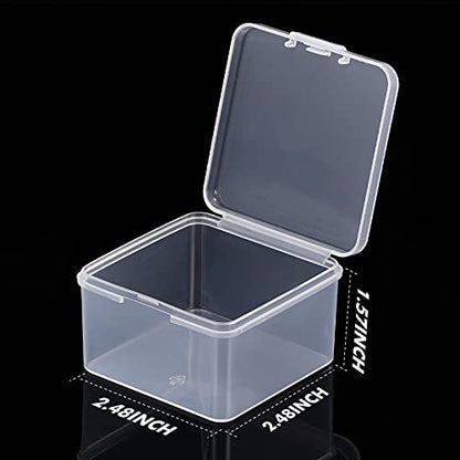 Jetec 6 Pieces Mini Plastic Clear Beads Storage Containers Box for Collecting Small Items, Beads, Jewelry, Business Cards, Game Pieces, Crafts (2.5 x 2.5 x 1.6 Inch) - size: 2.5 x 2.5 x 1.6 Inch