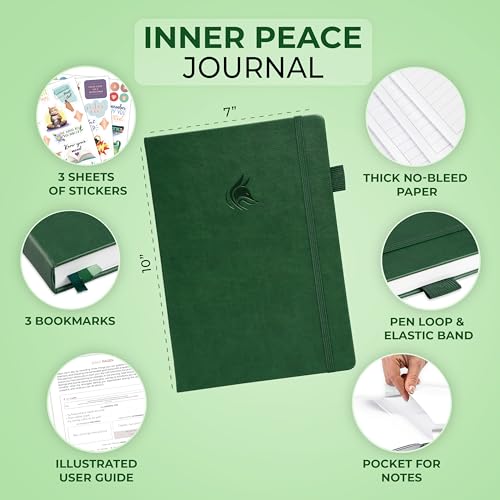 Clever Fox Inner Peace Journal – Guided Stress & Anxiety Relief Journal with Prompts – Healing & Self-Discovery Notebook for Women & Men (Forest Green) - color: Forest Green