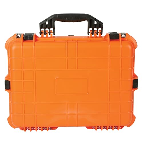 Strongway 20in. Plastic Waterproof Storage Case With Foam, Ammo Box, Fit Use of Drones, Camera, Equipments, Pistols,(Orange) - color: Orange