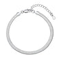 FindChic Elegant Herringbone Snake Chain Anklets/Bracelets 3MM/5MM Width Stainless Steel/18K Gold/Rose Gold Plated/Black 4 Color Options, 8.3'' 8.5'' 10.5'' Length, with Gift Box - color: A: 5mm 8.5'' anklet (Stainless Steel)