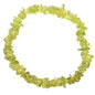 Zenergy Gems Charged Premium Natural Crystal Chip Bead Bracelet + Moroccan Selenite Charging Crystal [Included] - color: Peridot