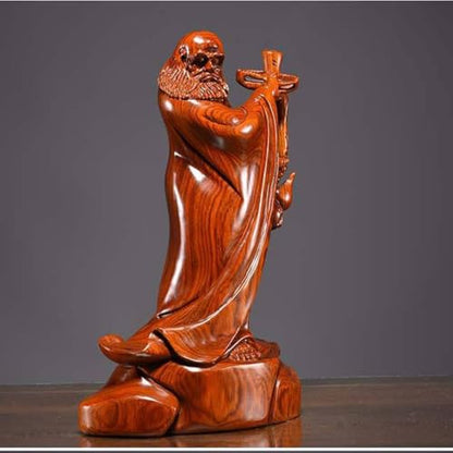 Desktop Decoration Wooden Carving Buddha Ornaments Home Living Room Entrance Zen Decorative Ornaments Mahogany Crafts Desktop Decor for Office