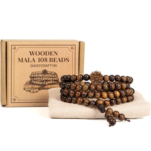 108 Mala Beads Prayer Beads, Wooden Bead Bracelet, Meditation Accessories, Bead Bracelet Men, Natural Wood Bead Chain - size: 8mm