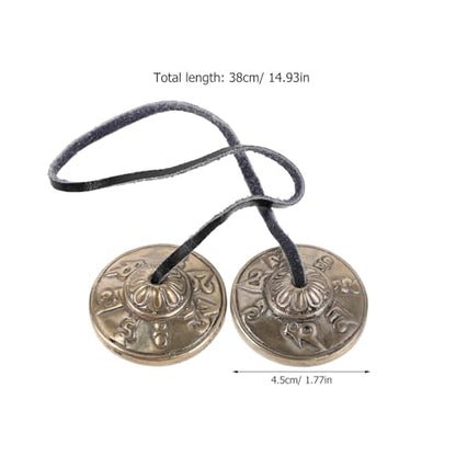 Nepalese Tingsha Cymbals 4.5cm Mini Copper Finger Bells for Yoga Meditation Mindfulness Sound Healing Tibetan Percussion Instrument