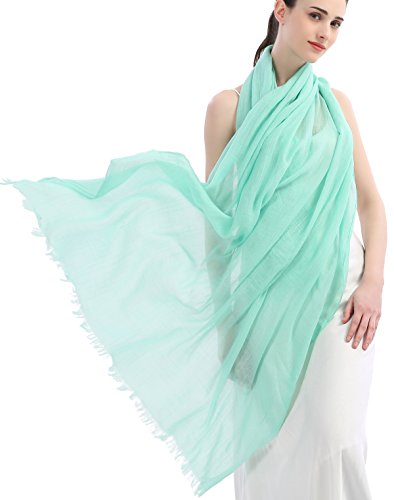 Premium Women Extreme Soft Scarf Wrap Shawl For Any Season, Super Size, Rich Color Choice - color: Aqua