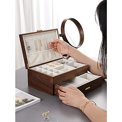 Wooden Storage Box with Lid Organizer Handmade Craft Jewelry Case Wooden Box