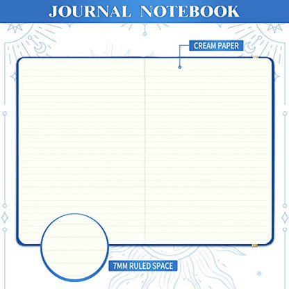 Artfan Ruled Notebook/Journal – Premium Thick Paper Faux Leather Classic Writing Notebook with Pocket + Page Dividers Gifts, Banded, Large, 144 Pages, Hard Cover, Lined (5.8 x 8.4) - Gemstone Blue - color: Blue6