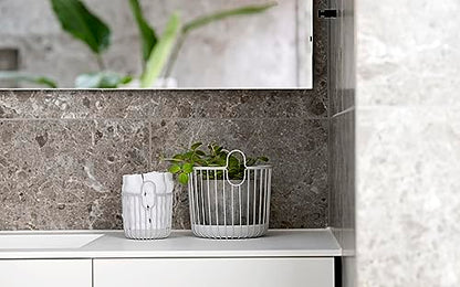 Zone Denmark Inu Basket - Stylish and Functional Storage for Kitchen, Bathroom, Children's Room, and Home Office - Powder-coated steel - 4.1" x 5.3" inches - X-Small - Soft Grey - color: Soft Gray