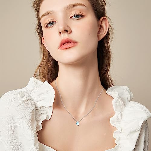 Urn Necklace for Ashes 925 Sterling Silver Cremation Pendant Horse/Dragon/Owl/Moonstone/Opal/Turquoise/Moss Agate/Malachite Keepsake Memorial Jewelry for Women Men - style: Moonstone