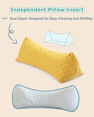 Buckwheat Hulls Neck Roll Pillow, Adjustable Firmness Cylinder Pillows, Cervical RollCurved Contour for Recliner Travel, Back Sleepers, 6x15 Inch Yellow - color: Yellow, size: 15x6 Inch