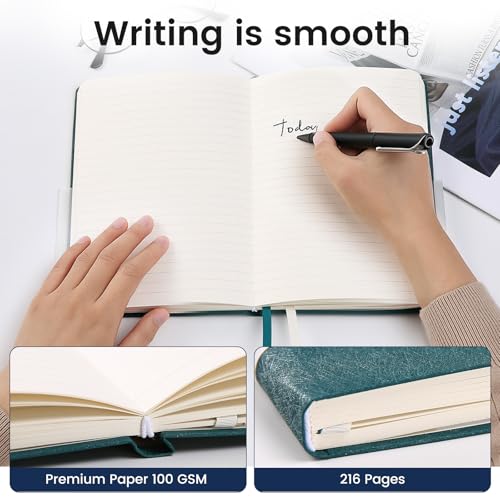 Lined Journal Notebook for Women Men 216 Pages A5 Hardcover Journals for Writing Daily Journaling Notebook for Work, School, Note Taking, Business, Travel Navy Blue