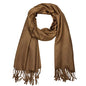 Falari Women's Soft Solid Color Pashmina Shawl Wrap Scarf, for Wedding, Bridesmaid Gifts, Evening Dress - color: Brown