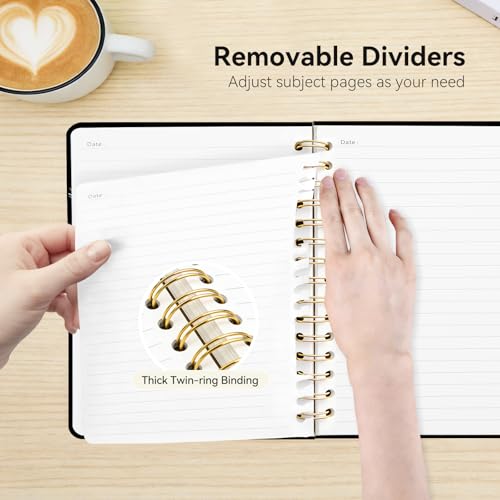 Lined Spiral Journal Notebook, A5 College Ruled Spiral Notebook for Women, Hardcover with Elegant Design for Work and Note-Taking, 5.5 * 8.25 inch, 160 Pages, Letter B - color: B