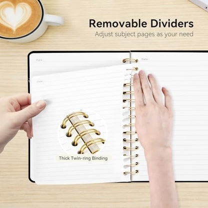 Lined Spiral Journal Notebook, A5 College Ruled Spiral Notebook for Women, Hardcover with Elegant Design for Work and Note-Taking, 5.5 * 8.25 inch, 160 Pages, Letter B - color: B