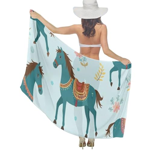 Fashion Chiffon Beach Sarong Sheer Swimsuit Wrap Tranel Long Scarf Decor - color: Color580