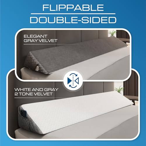 Kolbs Bed Wedge Pillow for Sleep Apnea, FSA Eligible Acid Reflux, and Back Pain Relief, with Chic Jacquard Cover - Headboard Wedges for Sleeping (Twin Headboard Wedge Pillow - 39") - size: Twin Headboard Wedge Pillow - 39"