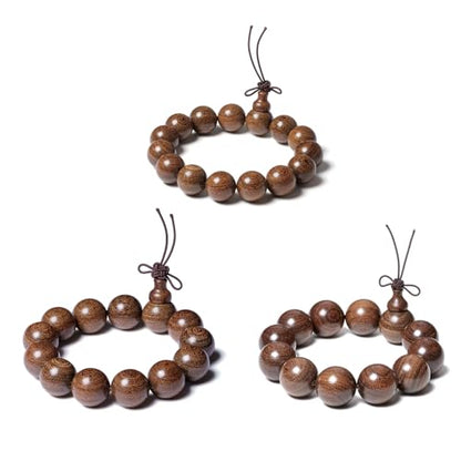Wooden Prayer Bead Bracelets Traditional Buddhist Mala Bracelet,1pc/pack - size: Dia.18X13mm, style: JinsiTanJG