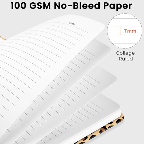 Lined Spiral Journal Notebook, A5 College Ruled Notebook for Journaling, Note-Taking, and Daily Planning, Durable Hardcover with an Elegant Design, Leopard print - color: X.Leopard print