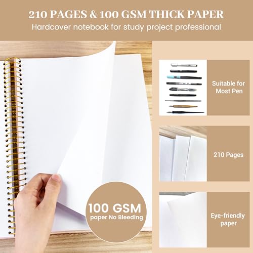 FLYING EAGLE Blank Paper Spiral notebook Journal 8.5 x 11 Blank Large Spiral Notebook 210 Pages Hardcover Spiral Notebook Sketchbook Sketch Book for drawing for Men Women,Blue