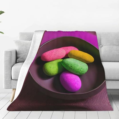 Yoga Meditation Print Fleece Throw Blanket 60" x 80" Plush Flannel Blankets for Sofa Couch Bed