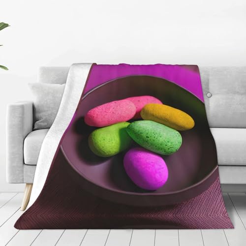 Yoga Meditation Print Fleece Throw Blanket 60" x 80" Plush Flannel Blankets for Sofa Couch Bed