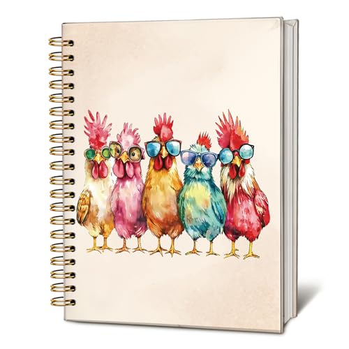 LIANGW Funny Chicken Notebook Journal for Kids, Gifts for Funny Chicken Lovers, Cute Animal Notebook Journal for School Women Teen Girls Kids, Hardcover Spiral Notebook 5.5x8.3 Inch - color: 01-funny chicken (kids)