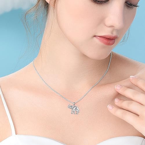 Evil Eye Necklace for Women 925 Sterling Silver, Protection Necklace with Blue Evil Eye Charm, Evil Eye/Lotus Pendant Jewelry, Birthday Christmas Gifts for Her - style: Celtic Elephant with Evil Eye Necklacse