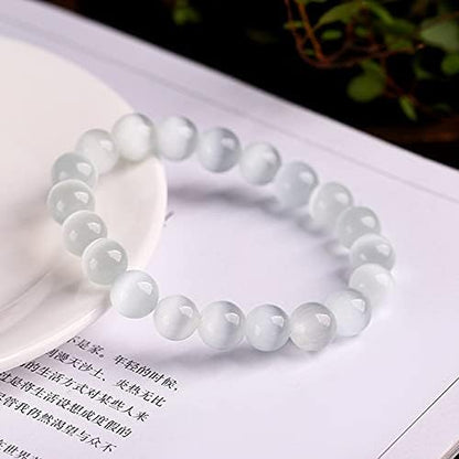 COLORFUL BLING Natural Powerful Selenite Beads Bracelet Healing Crystal Energy Stone Concentration Spirituality Bracelet Health Wealth Handmade Fashion Jewelry Gift for Women