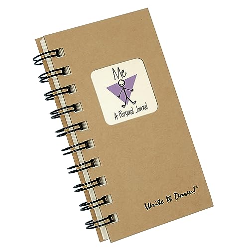 Write it Down series by Journals Unlimited, Guided Journal, Me, A Personal Journal, Mini-Size 3”x5.5”, Kraft Hard Cover, Made in USA