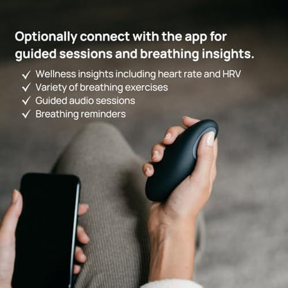Moonbird Breathing Tool for Relaxation & Sleep Support – Guided Breathwork for Calm, Meditation & Stress Support – Portable & Rechargeable – Soft White