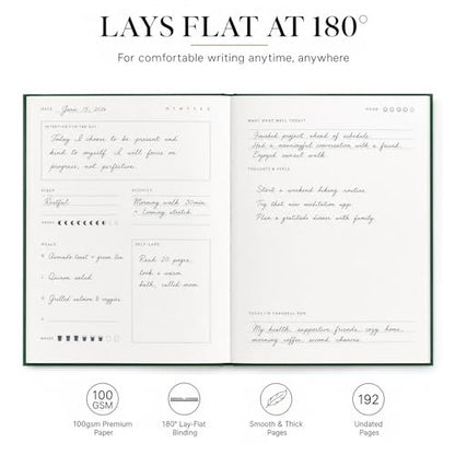 &And Per Se Wellness Journal, Self Care & Daily Journal for Women, Mental Health Planner with Habit Tracker, Diet & Goals, Undated, Gift-Ready (Celestial Green) - color: J-Celestial Green
