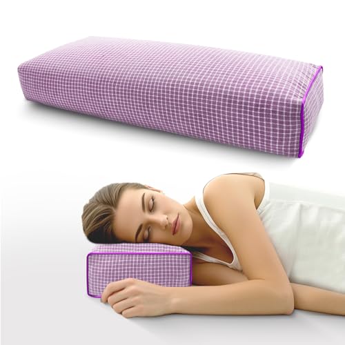 Organic Natural Buckwheat Pillow for Sleeping, Adjustable Buckwheat Hull Pillow with Organic Cotton for Cool Sleep (xiaoge Purple) - color: Xiaoge Purple