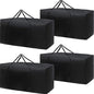 Silkfly 4 Pack Patio Cushion Storage Bags 68 Inch Waterproof Outdoor Furniture Cushion Bag with Handles, Extra Large 420d Oxford Fabric Storage Cover for Backyard Deck Garden, Black