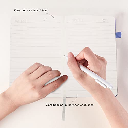 Lined Journal Notebooks with Pen Loop, Hardcover Notebook Journal for Work, 100Gsm Premium Thick Paper with Inner Pocket, Medium 5.7"x8.4", （Purple, Ruled） - color: Purple