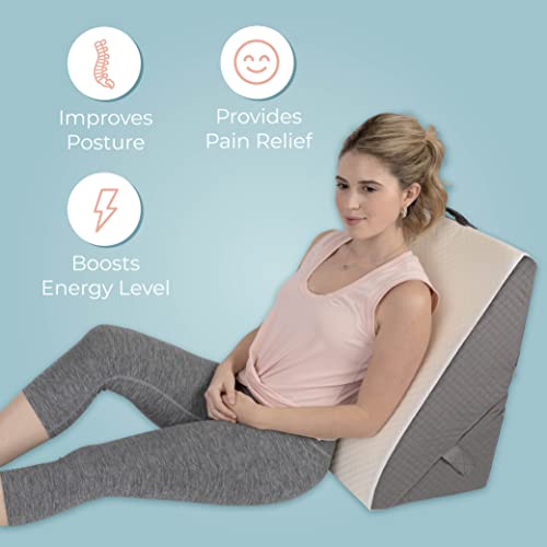 Kolbs Bed Wedge Pillow for Sleep Apnea, FSA Eligible Acid Reflux, and Back Pain Relief, with Chic Jacquard Cover - Headboard Wedges for Sleeping (Adjustable Height Wedge) - size: Adjustable Height Wedge