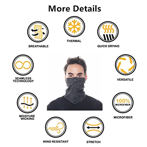 Headband Neck Gaiter Head Wrap Headwear Face Mask Magic Scarf Bandana for Men and Women - color: 9pc.black Series.1