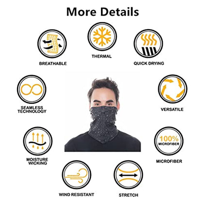 Headband Neck Gaiter Head Wrap Headwear Face Mask Magic Scarf Bandana for Men and Women - color: 9pc.black Series.1