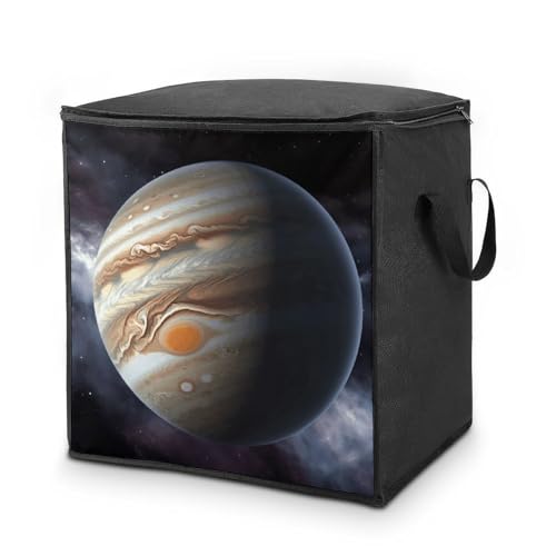 Jupiter Landscape Storage Bag Portable Closet Organizer Storage Bags Quilt Storage Bags with Zippered Breathable Storage Bag with Carry Handles for Blanket Pillow Bedding