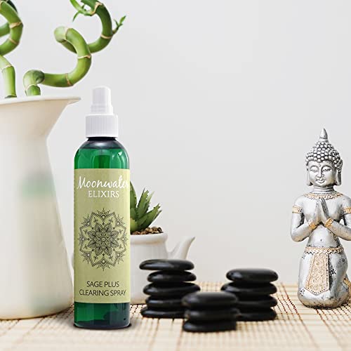 Reiki-Charged White Sage Mist for Aura Renewal & Energy Purification, Crystal-Infused Room Aromatherapy Spray with Clear Quartz for Meditation, Relaxation, Spiritual Balance & Home Harmony – 8oz - size: 8 Fl Oz (Pack of 1)