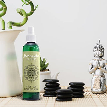 Reiki-Charged White Sage Mist for Aura Renewal & Energy Purification, Crystal-Infused Room Aromatherapy Spray with Clear Quartz for Meditation, Relaxation, Spiritual Balance & Home Harmony – 8oz - size: 8 Fl Oz (Pack of 1)