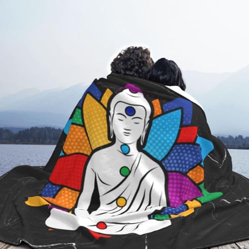 Buddha Chakra Meditation Sofa Blanket Ultra-Soft Micro Fleece Blanket Suitable for Sofa Bedroom Outdoor 50"x40"