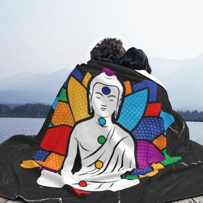 Buddha Chakra Meditation Sofa Blanket Ultra-Soft Micro Fleece Blanket Suitable for Sofa Bedroom Outdoor 50"x40"