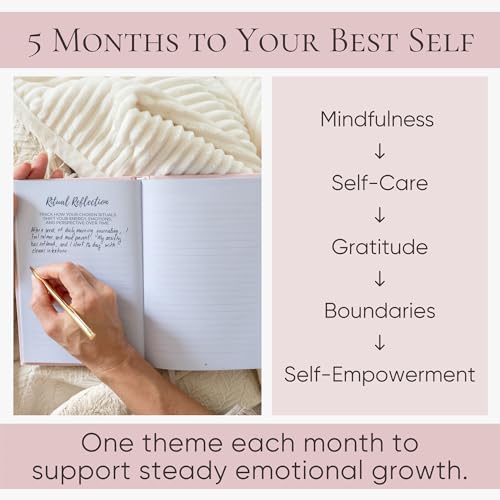 Daily Journal with Prompts for Women | Guided Journal for Self Love, Self Care & Wellness | 150+ Mindfulness Reflection Exercises for Clarity & Personal Growth | 5 Month Undated A5 Hardcover (Pink) - color: Pink